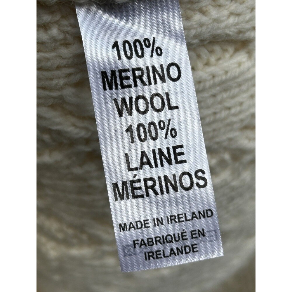 Aran Mor Irish Knit Fisherman Sweater Women's Size Large Merino Wool Ireland - Picture 6 of 8
